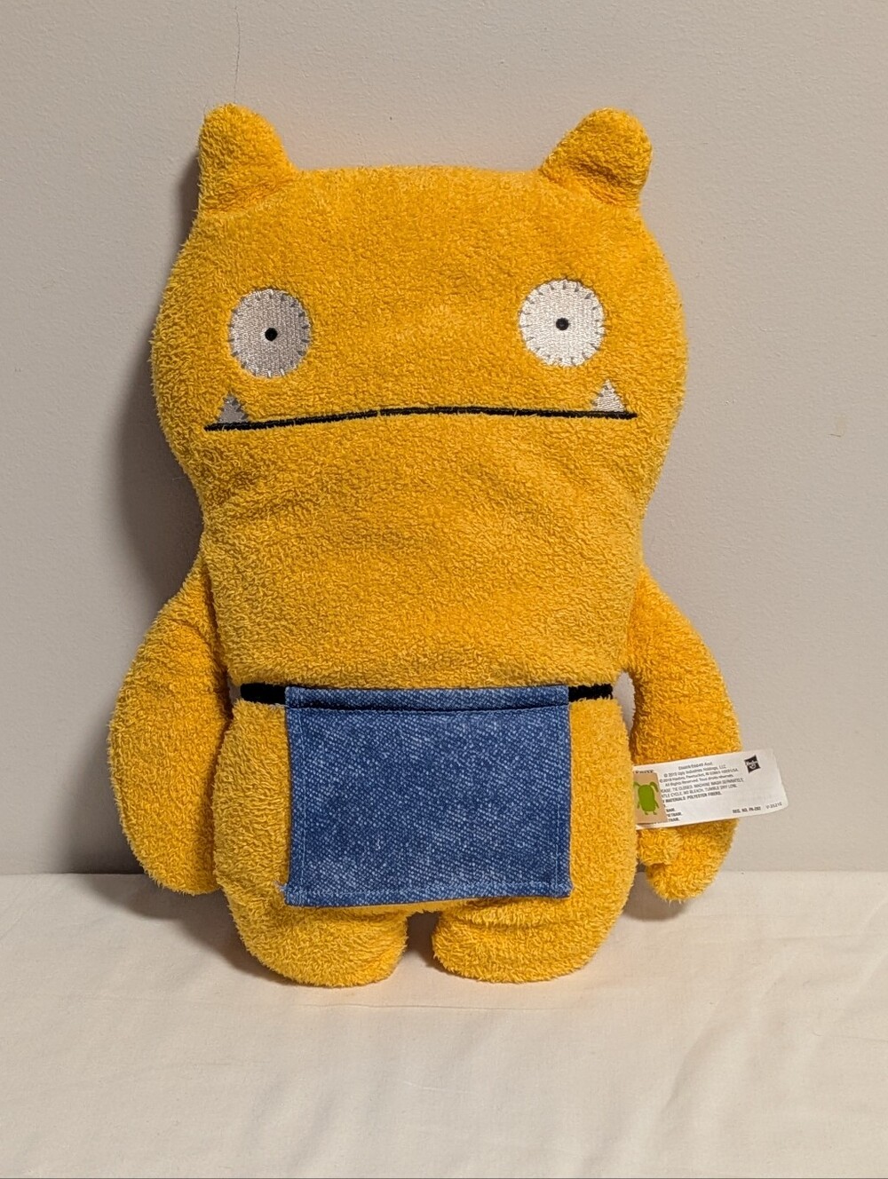 Ugly Dolls Yellow With Blue Apron . GUC. 14 Inches